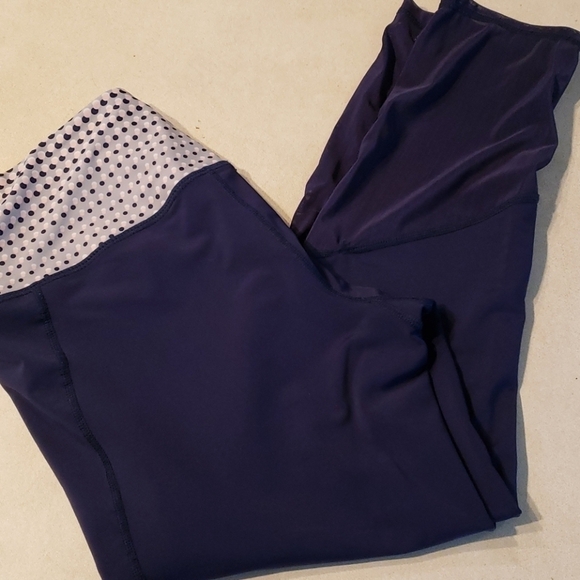 CRANE Yoga/Running Capri Calf Legging Mesh Navy Medium EUC - Picture 5 of 8